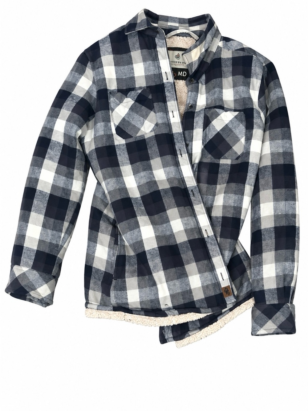 Legendary Whitetails Plaid Sherpa Utility Jacket - Navy & White